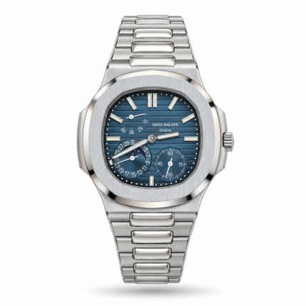 Patek Philippe — Blue Subdial Face & Silver-Tone Integrated Bracelet