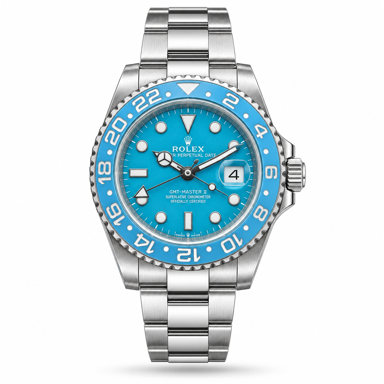 TPN7789-hero-v1 Rolex — Turquoise Dial, Blue Bezel & Silver-Tone Bracelet ( U1 Factory ) - Image 1