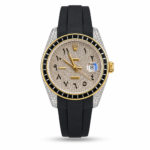 Rolex — Stone-Style Dial, Black Bezel & Black Rubber Strap