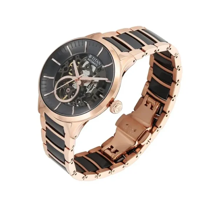 Titan Ceramic Automatic NT90174KD03 – Black (Open Heart) Dial Automatic Men's Watch