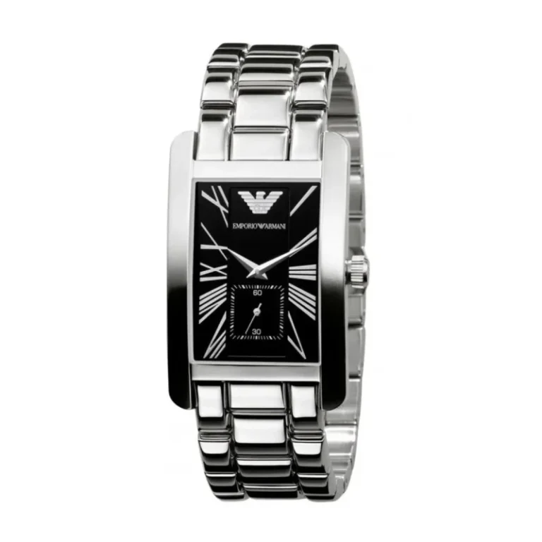 Emporio Armani Classic / Retro AR0156 – Black (Textured Guilloché Center) Dial Quartz Men's Watch
