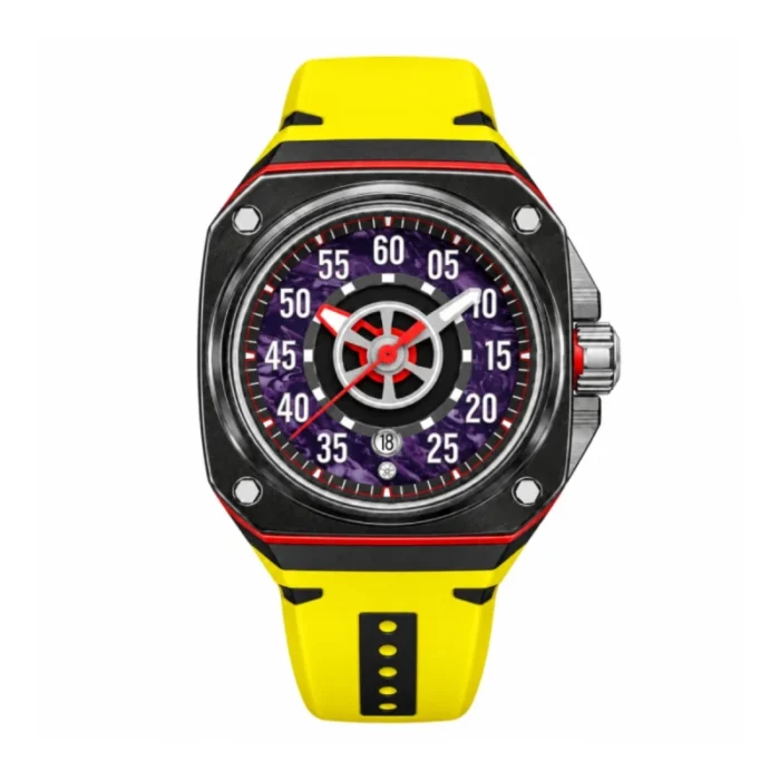 hao-f001-2-hanboro-freedom-flying-wheel-skeleton-watch28129.webp HANBORO Freedom Flying Wheel Collection HAO-F001-2 – Black & Crimson Yellow Skeleton Dial Automatic Men's Watch