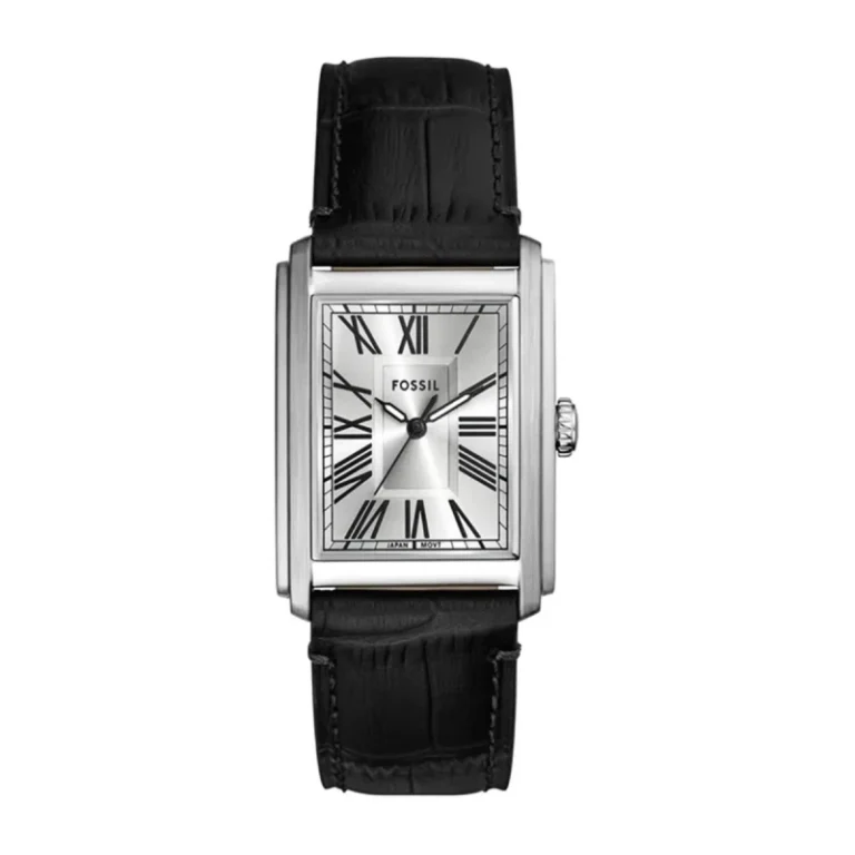 Fossil Carraway Art Deco FS6078 – Silver-White Sunray / Guilloché Textured Dial Quartz Men's Watch