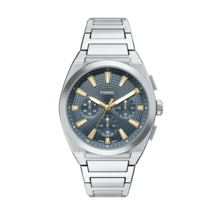 Fossil Everett Chronograph FS6154 – Slate Blue Grid Textured Dial Quartz Men's Watch