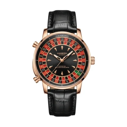 HANBORO Big Winner Casino Collection HAO-1015 – Black & Roulette Red/Green Dial Automatic Men's Watch