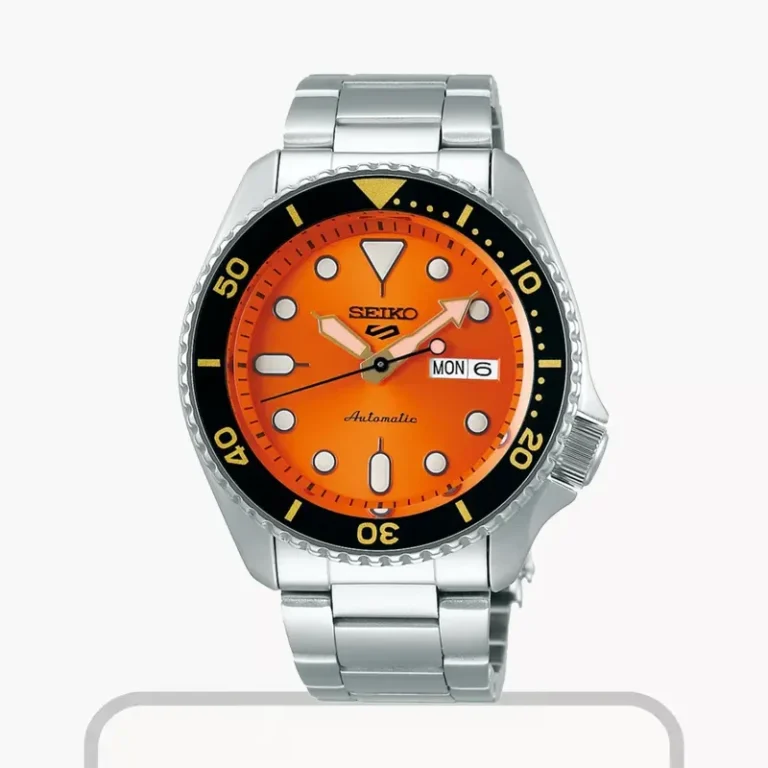 Seiko 5 Sports Analogue Automatic Orange Dial Men's Watch – SRPD59K1