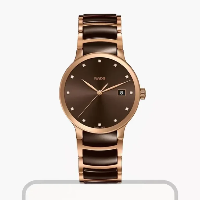 Rado Centrix Brown Dial Two-Tone 12 Diamonds Men's Watch – R30554724