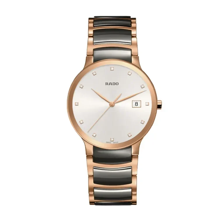Rado Centrix White Dial Two-Tone 12 Diamonds Men's Watch – R30554762