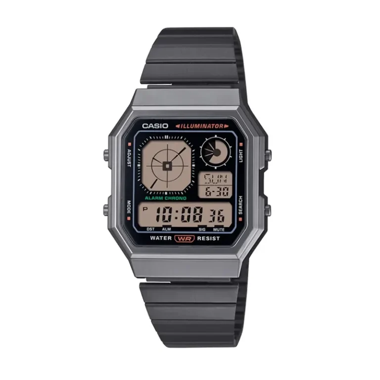 Casio Vintage Retro Digital Gunmetal Watch – A130WEGG-1A