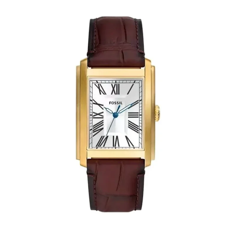 Fossil Carraway Silver Dial Leather Men's Watch – FS6011