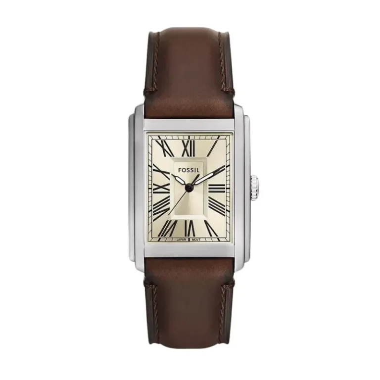Fossil Carraway Cream Dial Leather Men's Watch – FS6012