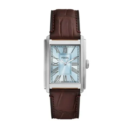 Fossil Carraway Ice Blue Dial Leather Men's Watch – FS6110