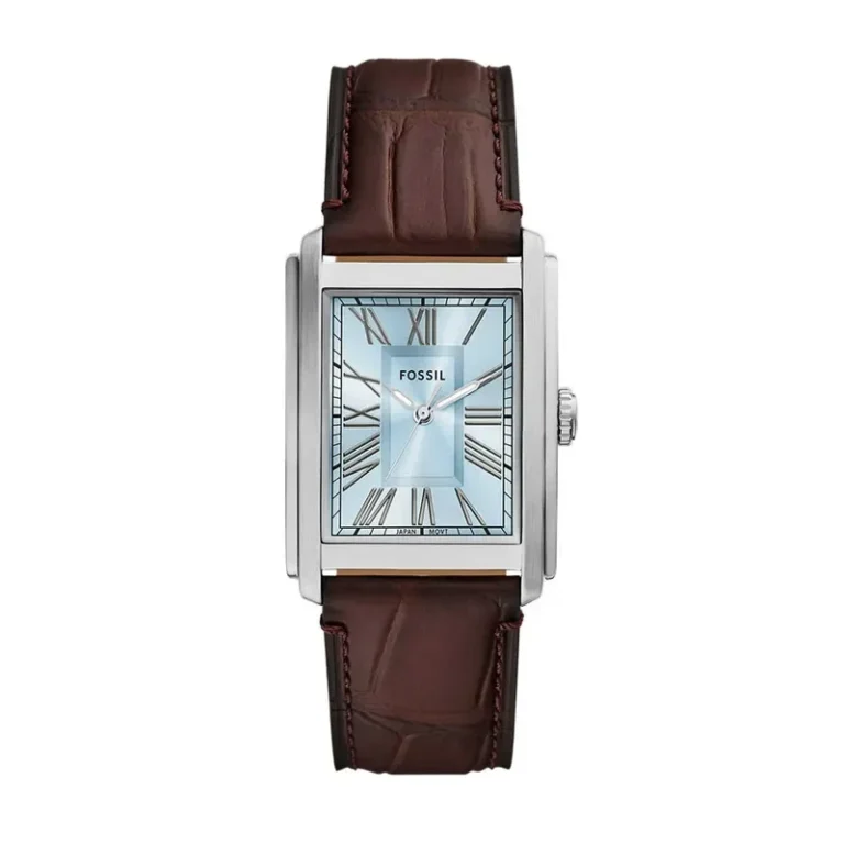 Fossil Carraway Ice Blue Dial Leather Men's Watch – FS6110