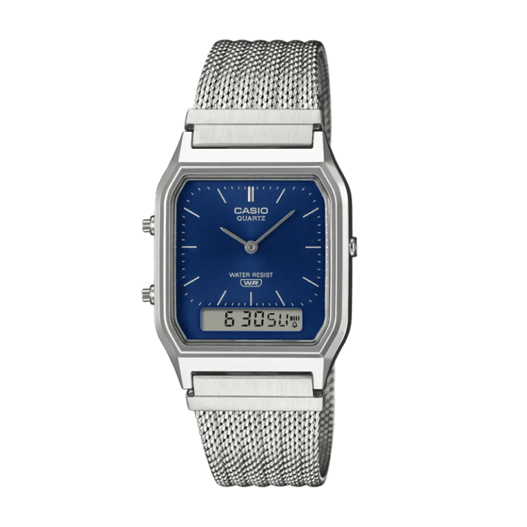 Casio Vintage Ana-Digi Navy Dial Watch – AQ-230EM-2ADF