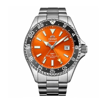 Orient Mako GMT Orange Dial Stainless Steel Men's Watch – RA-BC0004Y