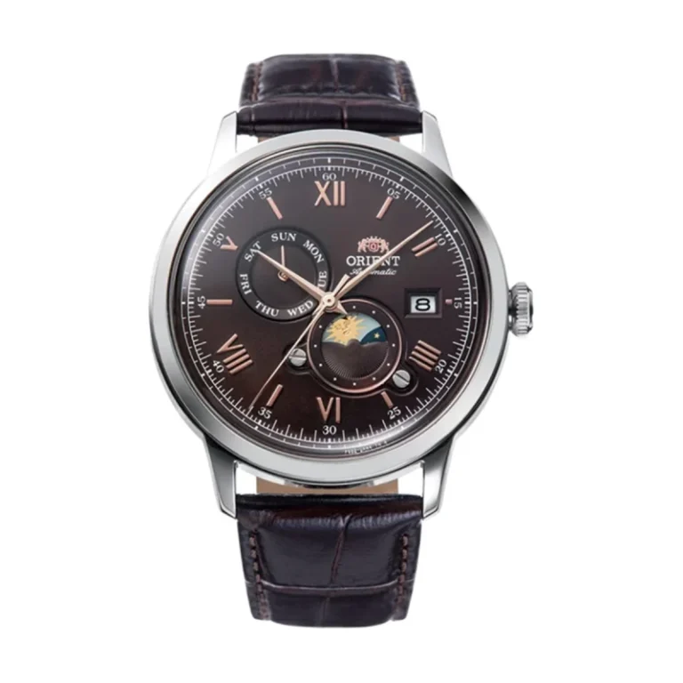 Orient Bambino Sun and Moon Brown Dial Men's Watch – RA-AK0804Y