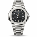 Patek Philippe — Dark Grey Ridged Dial & Silver-Tone Bracelet