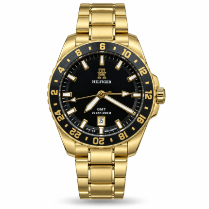 Tommy Hilfiger TH85 GMT 1792133 Watch – Black Dial & Gold-Tone Bracelet