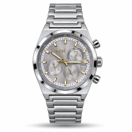 Hugo Boss Candor Chrono 1514221 Watch – Grey Dial & Stainless Steel Bracelet
