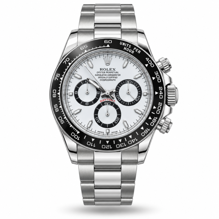 Rolex — White Dial, Dark Subdials & Silver-Tone Bracelet ( SUPER N )