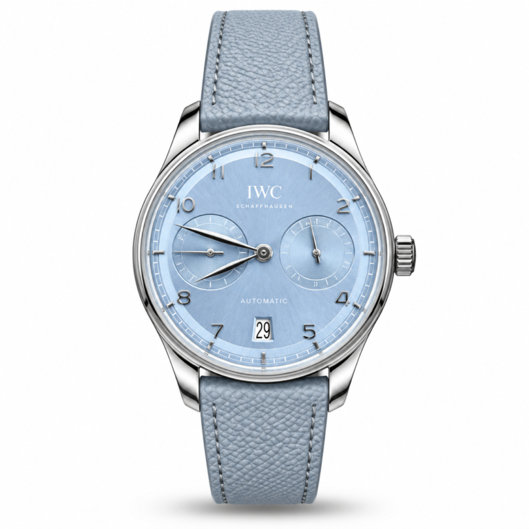IWC — Light Blue Dual-Subdial Face & Pale Blue Strap