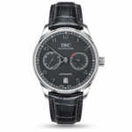 IWC — Dark Dual-Subdial Face & Black Strap