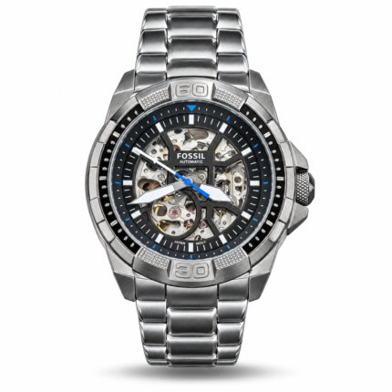 Fossil Bronson ME3218 Automatic Skeleton Watch – Smoke Stainless Steel