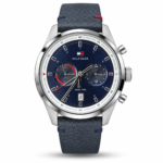Tommy Hilfiger Bennett 1791728 Dual Time Watch – Blue Dial & Navy Leather Strap