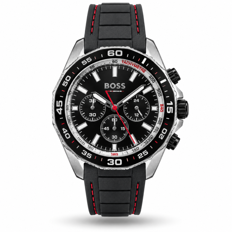 Hugo Boss Energy 1513969 Chronograph Watch – Black Dial & Silicone Strap