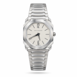 Ivory Dial, 12/6 Numerals & Silver-Tone Bracelet watch, front view