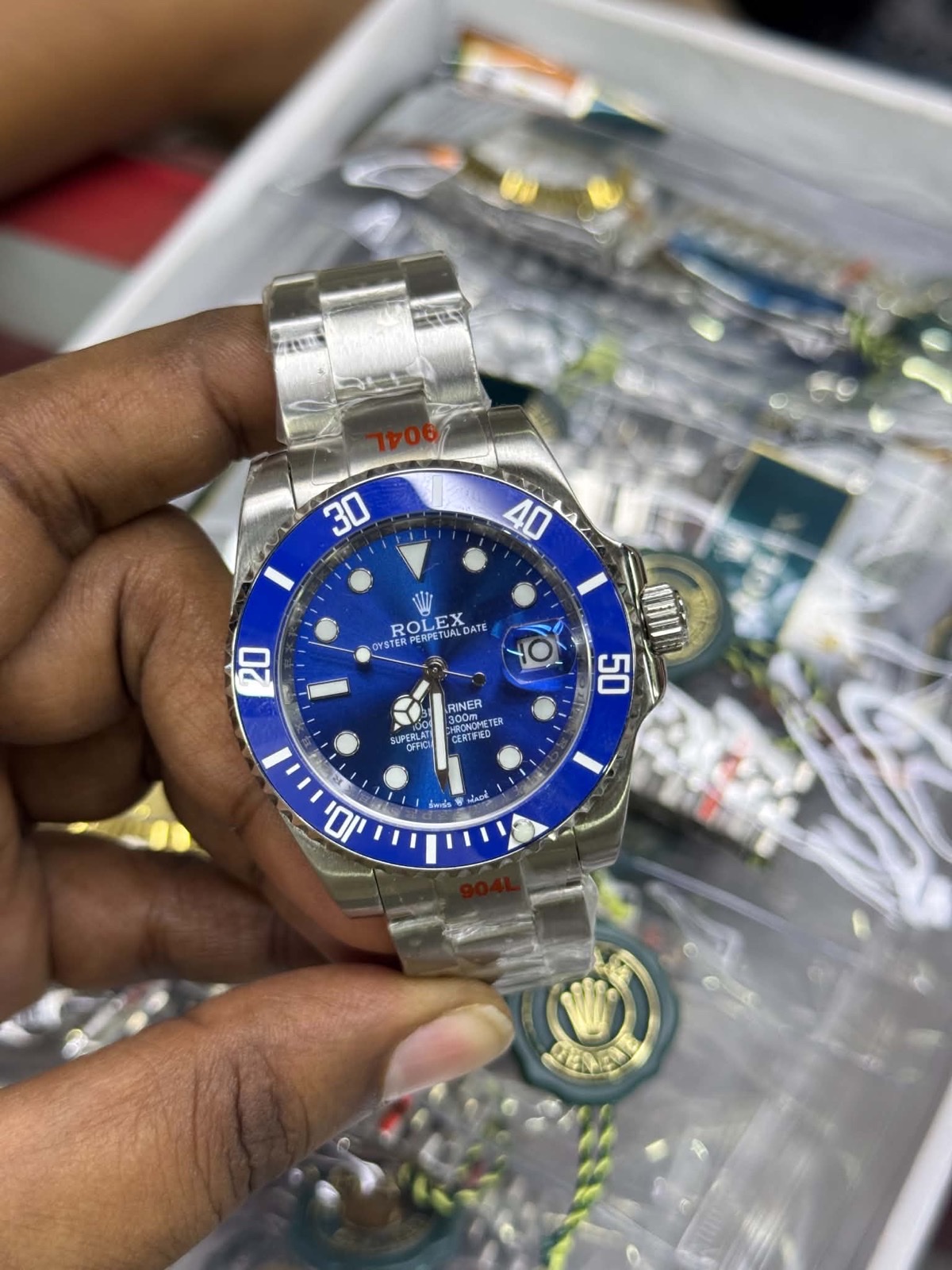 tp-b3-ref-20261023-01-rolex-blue-dial-blue-diver-bezel-oyster Rolex — Blue Dial, Blue Diver-Style Bezel & Silver-Tone Oyster-Style Bracelet — original reference photograph